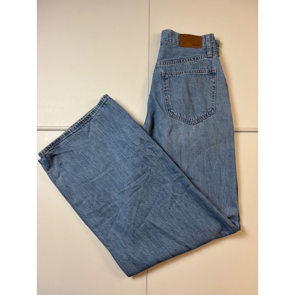 Madewell Superwide-Leg Jeans Womens 26 Blue Denim Pleated High Rise Button Fly